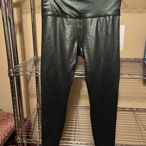 Athleta green sparkle leggings Sz M NWT